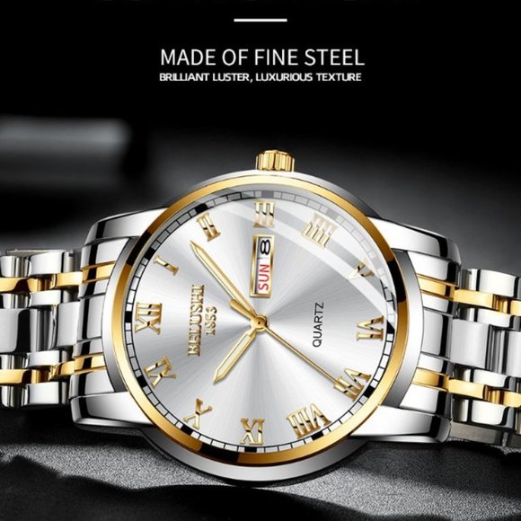 Other - Stainless Steel Quartz Gold Waterproof Wristwatch